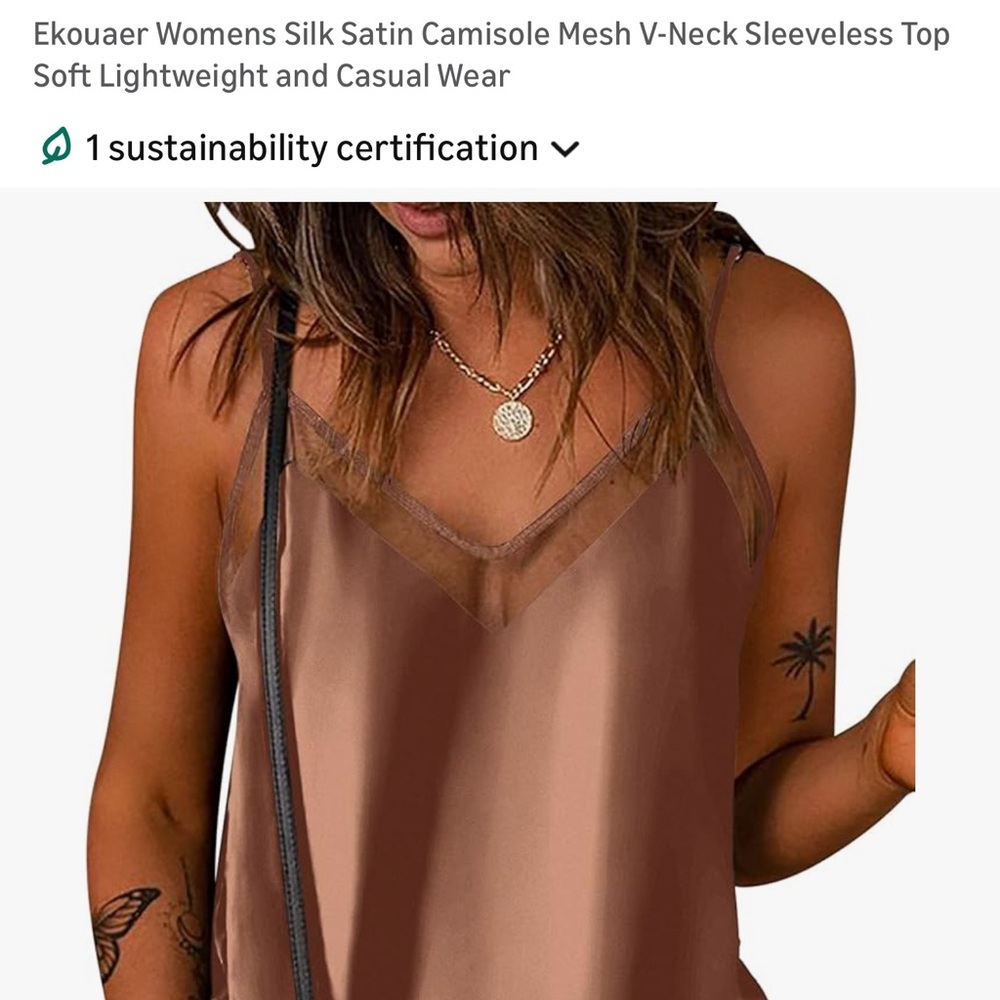 Women's Silk Satin Camisole in Brown